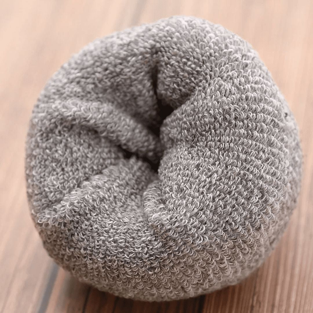 Merino wool socks laid flat