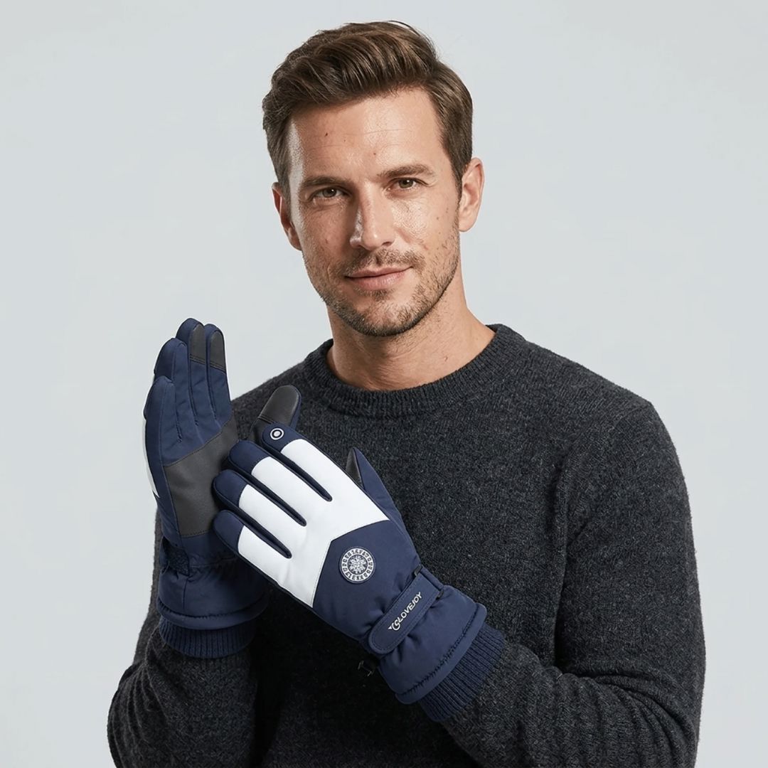 Men's waterproof touchscreen ski gloves