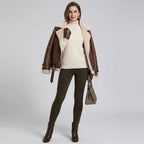 Women's fleece lined thermal leggings, back view