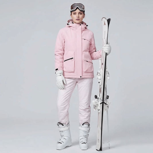 Women's ski set, jacket and salopettes, front view