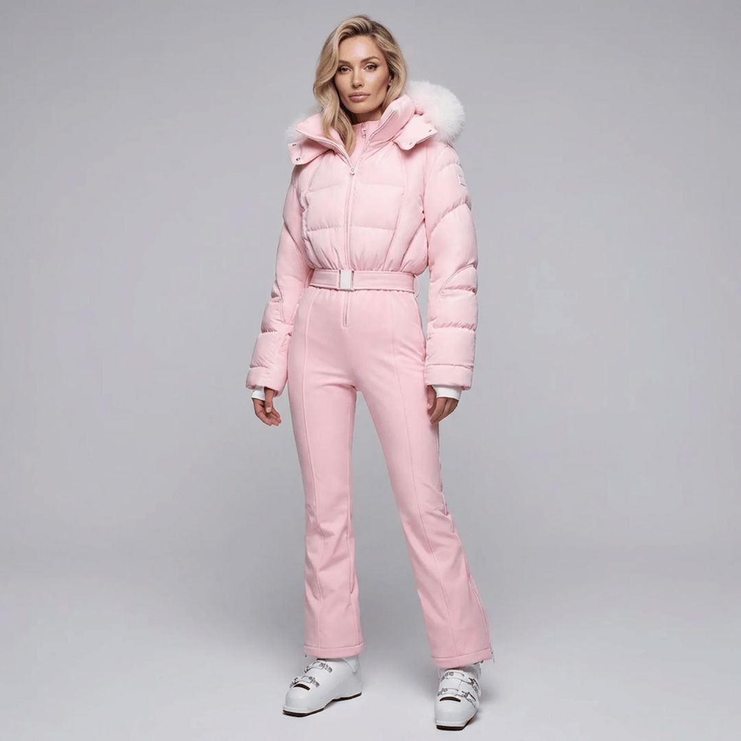 Women's waterproof Chamonix ski suit, front view