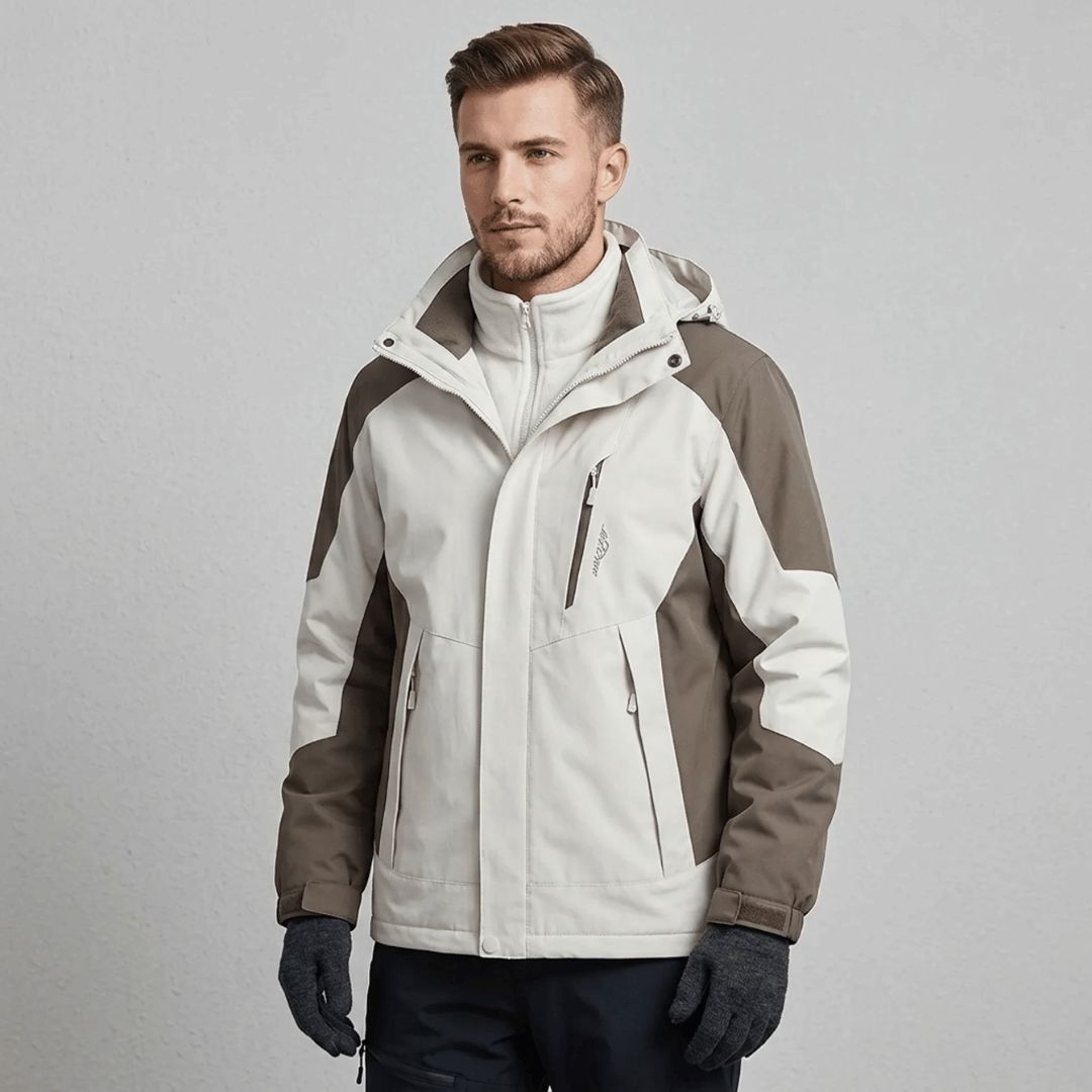 Zip out thermal liner of the men's 3 in 1 jacket
