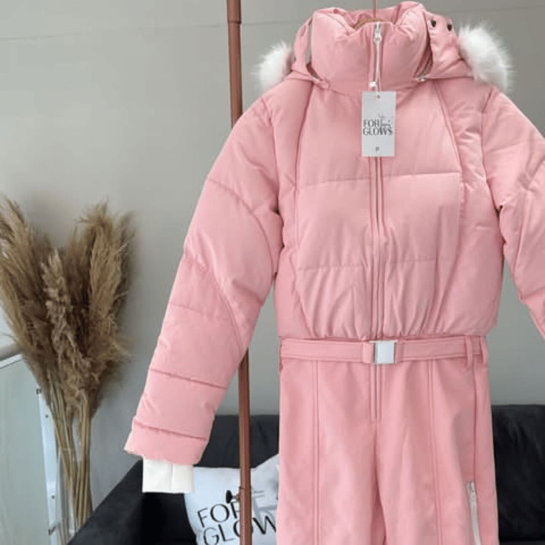 Women's Chamonix ski suit worn on the snow