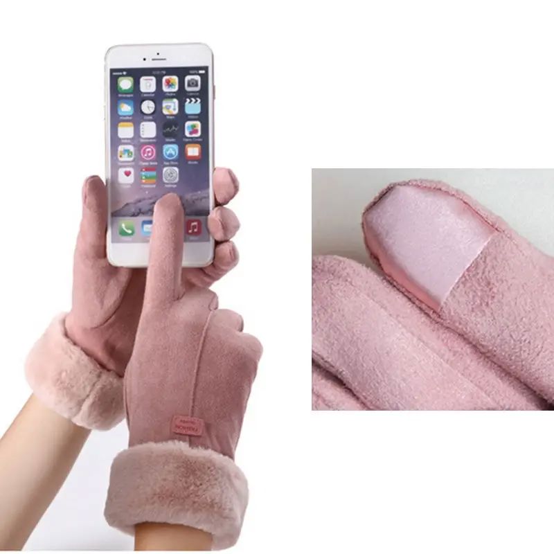 Plush inner of the women's fleece gloves