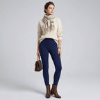 Close-up of the high waist on the women's fleece leggings