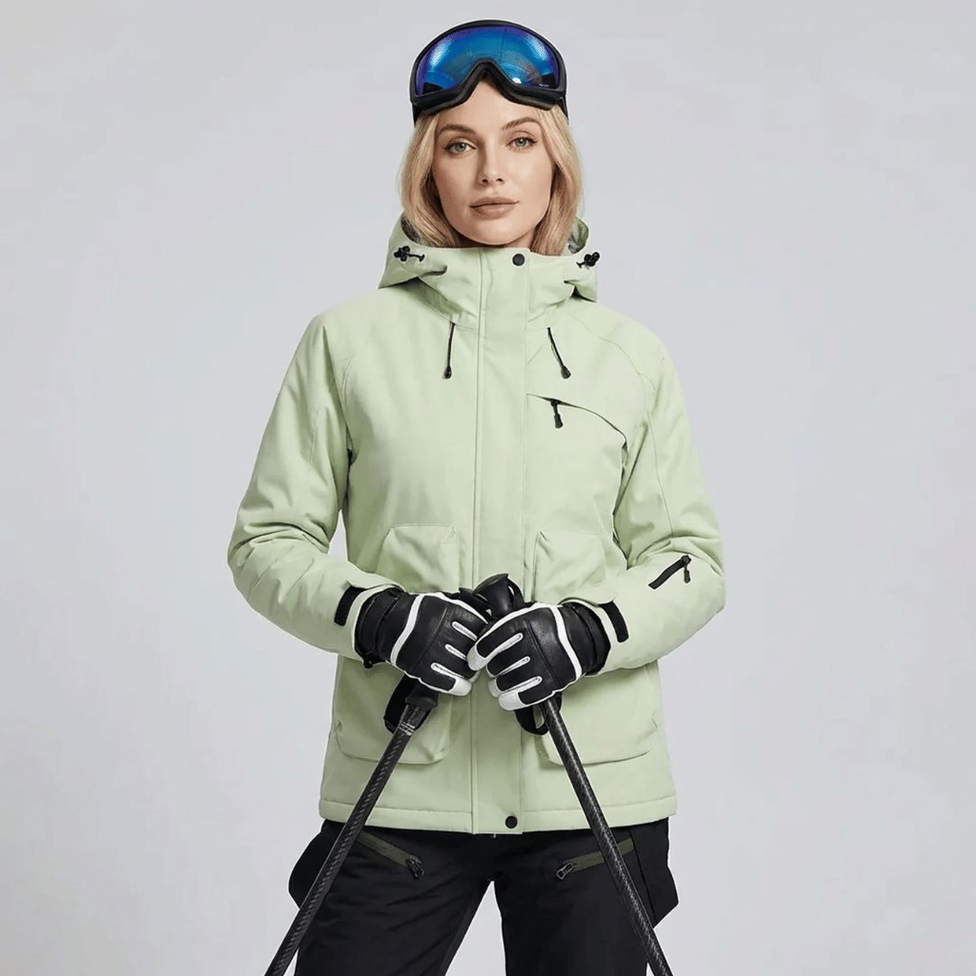 Women's waterproof ski set in sky blue