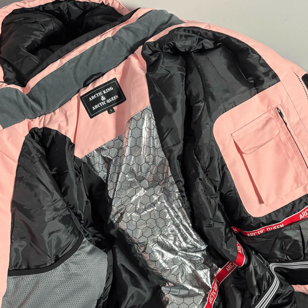 Women's winter coat in black, worn outdoors
