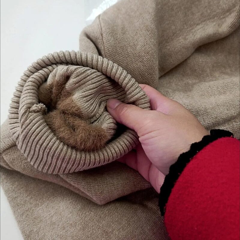 Women's roll neck fleece jumper, three quarter view