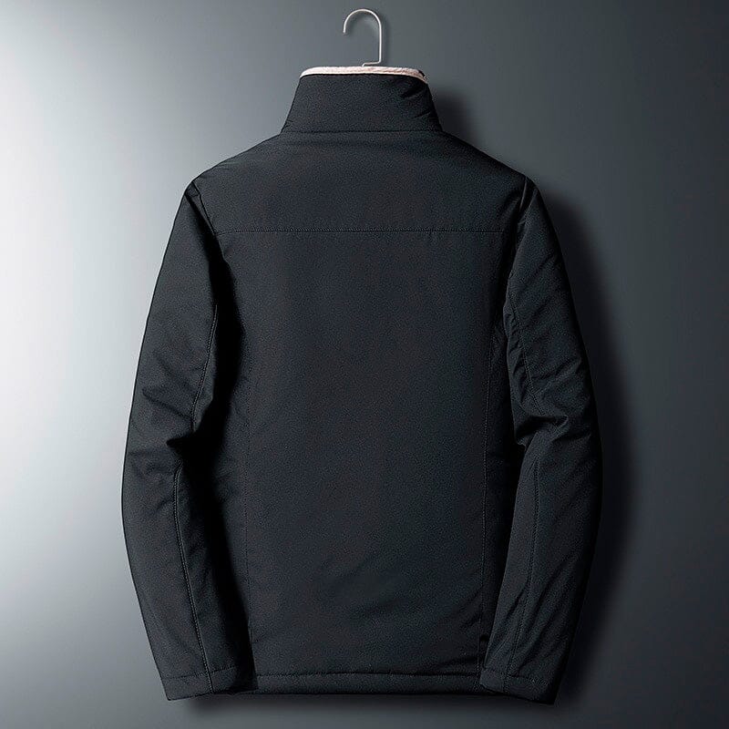 Men's windbreaker jacket in black, back view