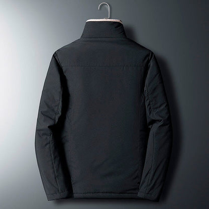 Men's windbreaker jacket in black, back view