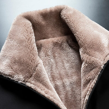 Close-up of the high collar on the men's windbreaker