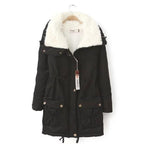 Close-up of the plush lining inside the women's parka