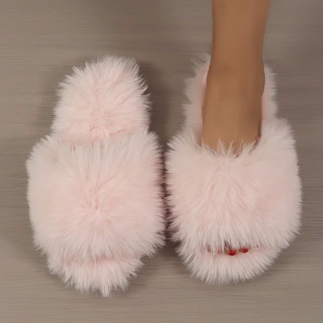 Women's fleece slippers in pink