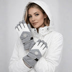 Women's waterproof touchscreen ski gloves