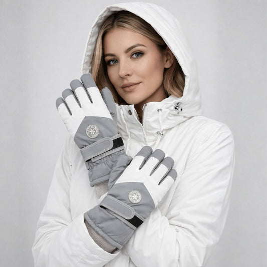 Women's waterproof touchscreen ski gloves