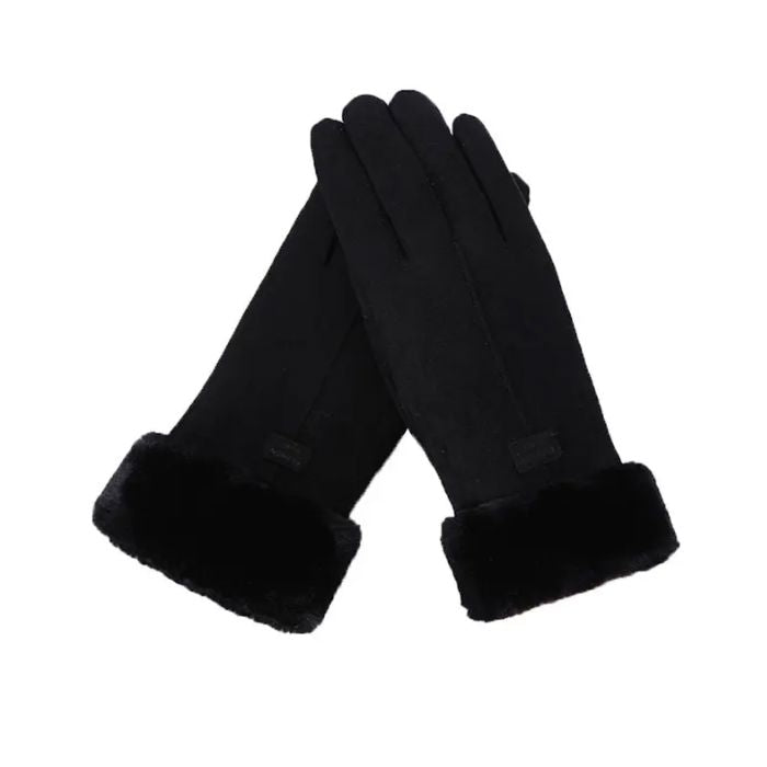 Women's fleece touchscreen gloves in black