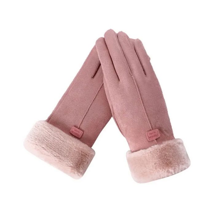 Women's fleece touchscreen gloves, front view