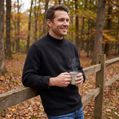 Men's crew neck fleece jumper - Black