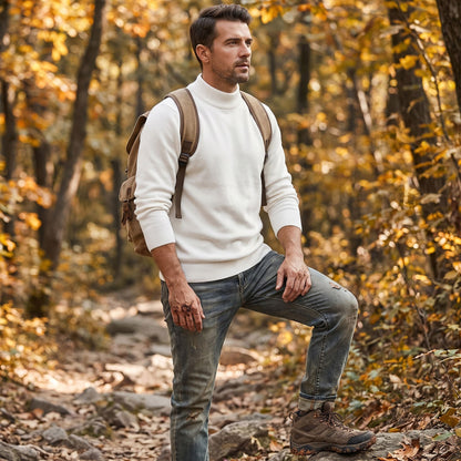 Men's crew neck fleece jumper - White