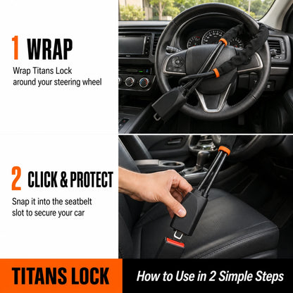Titans Lock Driveway Defender Anti-Theft Steering Wheel Lock