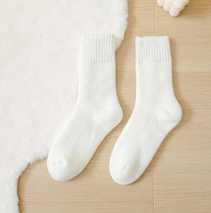 Thermal fleece socks in white