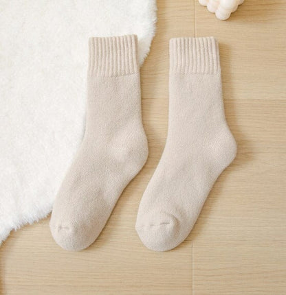 Thermal fleece socks in beige