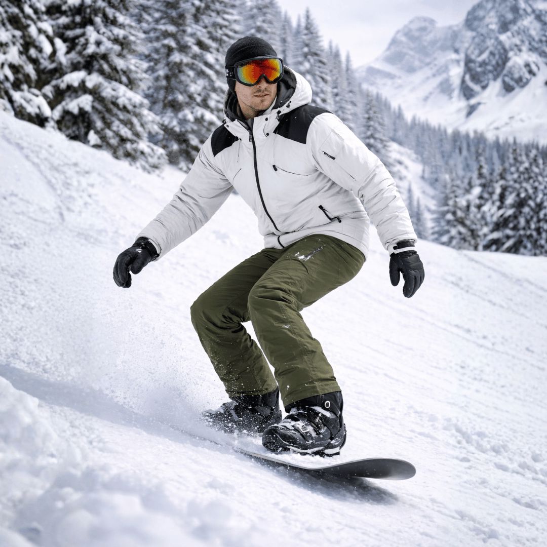 Men's ski trousers worn on the snow