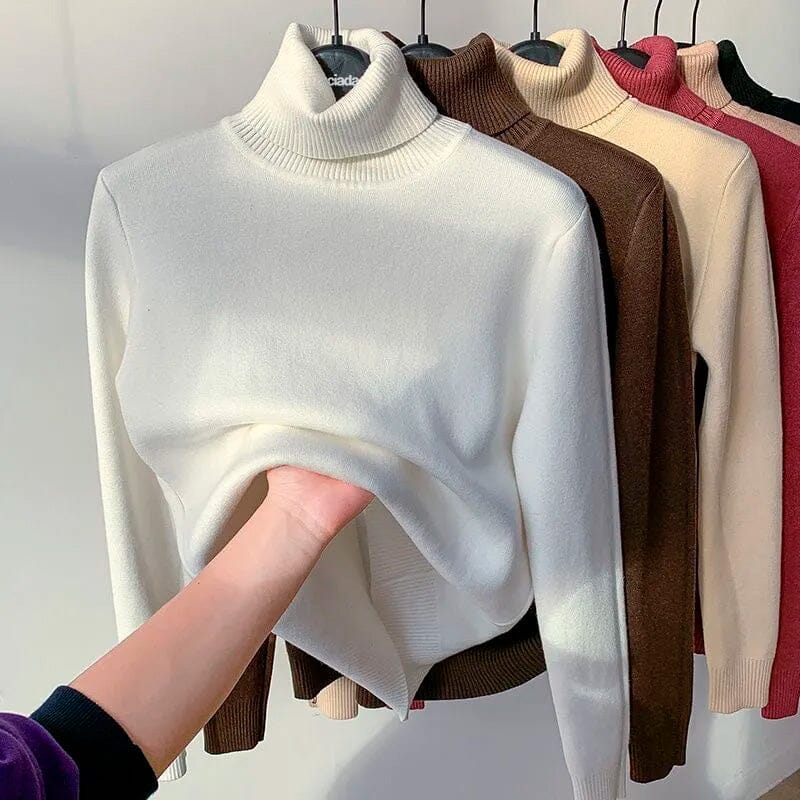 Colour swatches for the women's roll neck fleece jumper