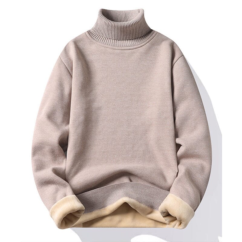 Men's roll neck fleece jumper, front view