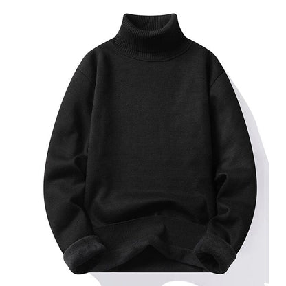 Men's roll neck jumper in a dark shade