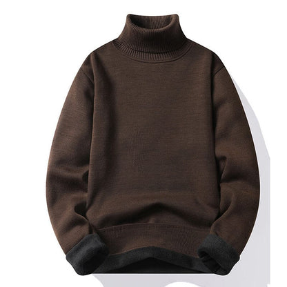 Men's roll neck jumper in beige