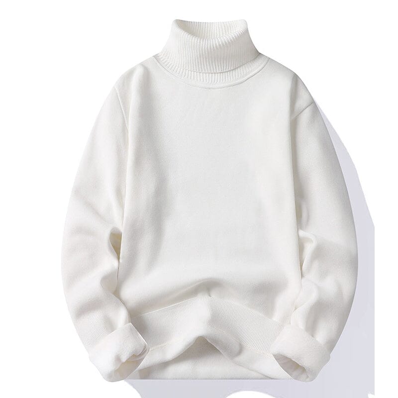 Men's roll neck jumper in white