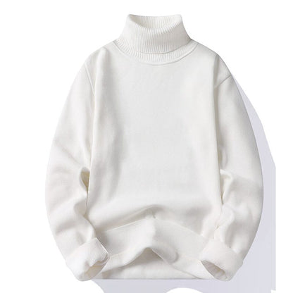 Men's roll neck jumper in white