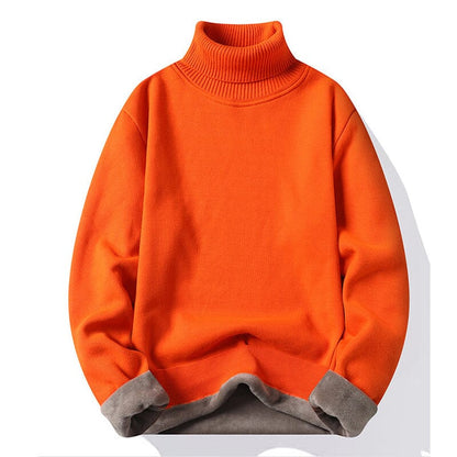 Men's roll neck jumper in orange
